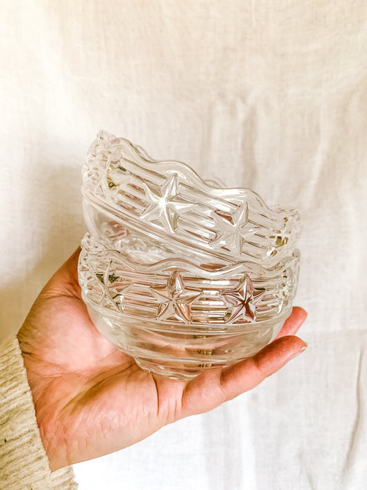 Vintage Tiffany & Co Stars Scalloped Crystal Bowls