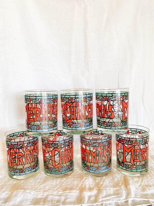 Vintage Merry Christmas Tumblers