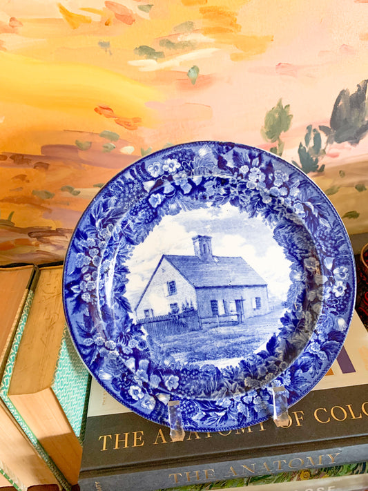 Antique Blue Transfer ware Wedgwood Nantucket plate, circa 1903