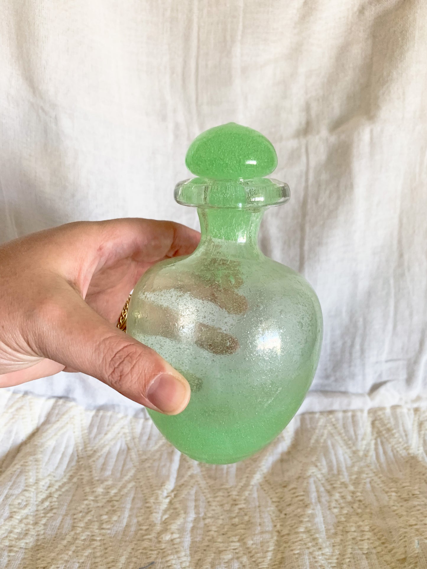 Pulegoso-style Blown glass apothecary jar with stopper