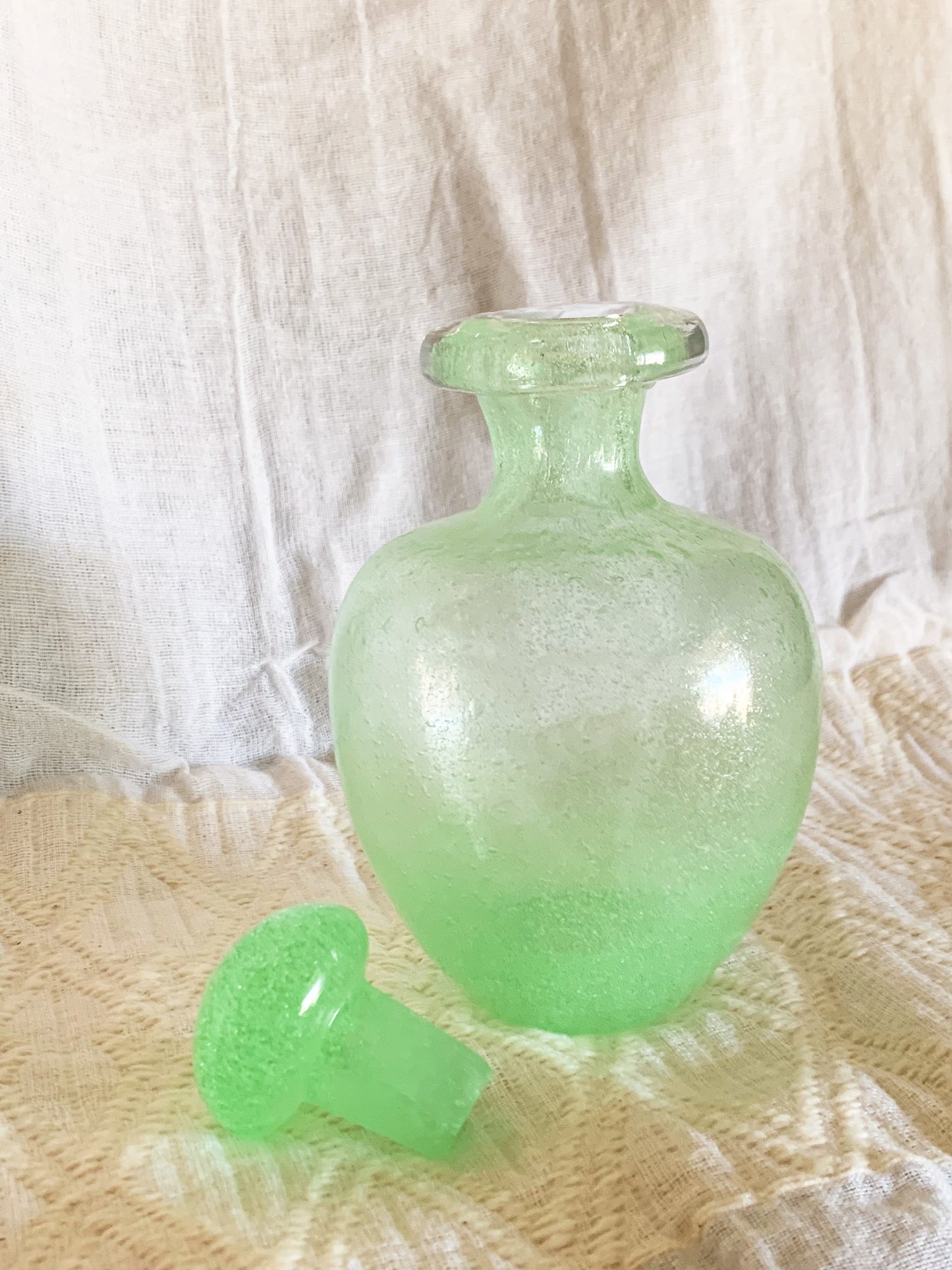 Pulegoso-style Blown glass apothecary jar with stopper