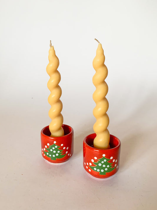 Vintage German Waechtersbach Christmas Tree candle holders