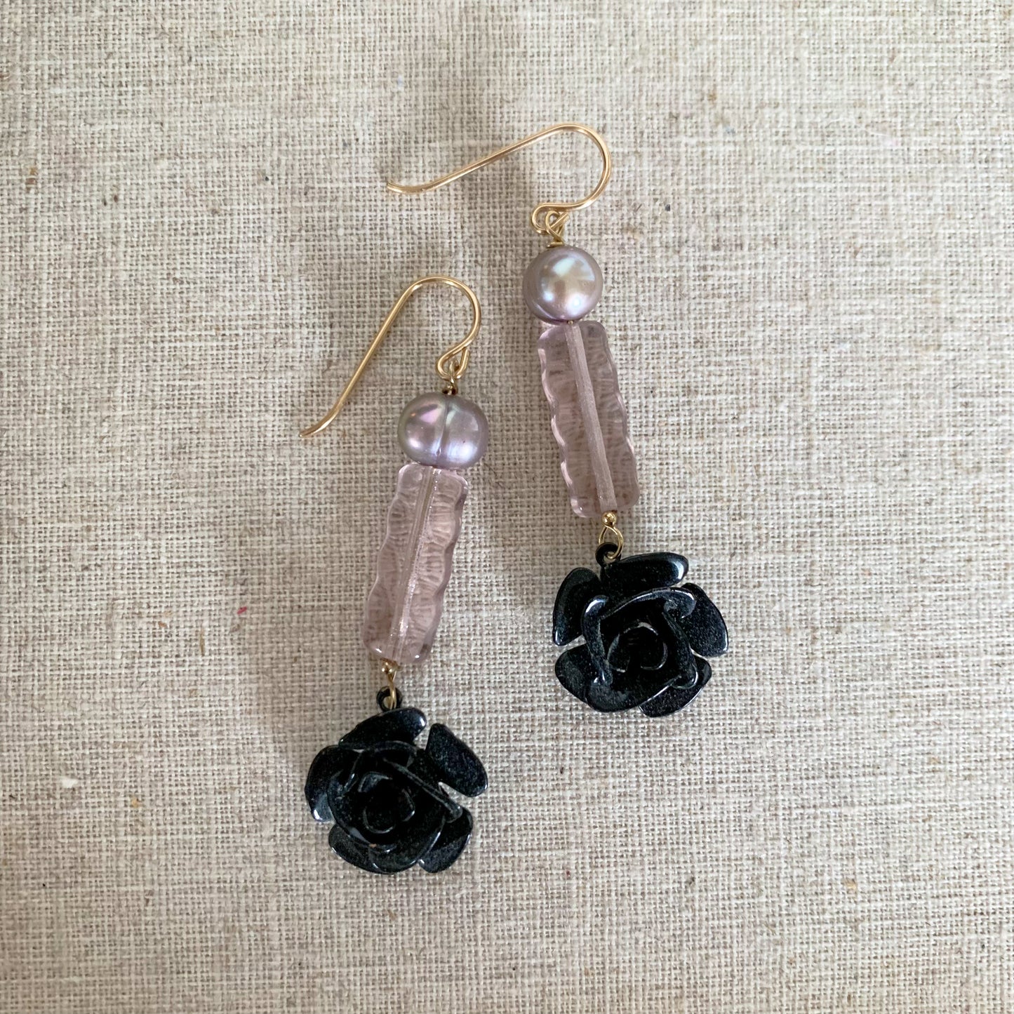 Black Rose Earrings