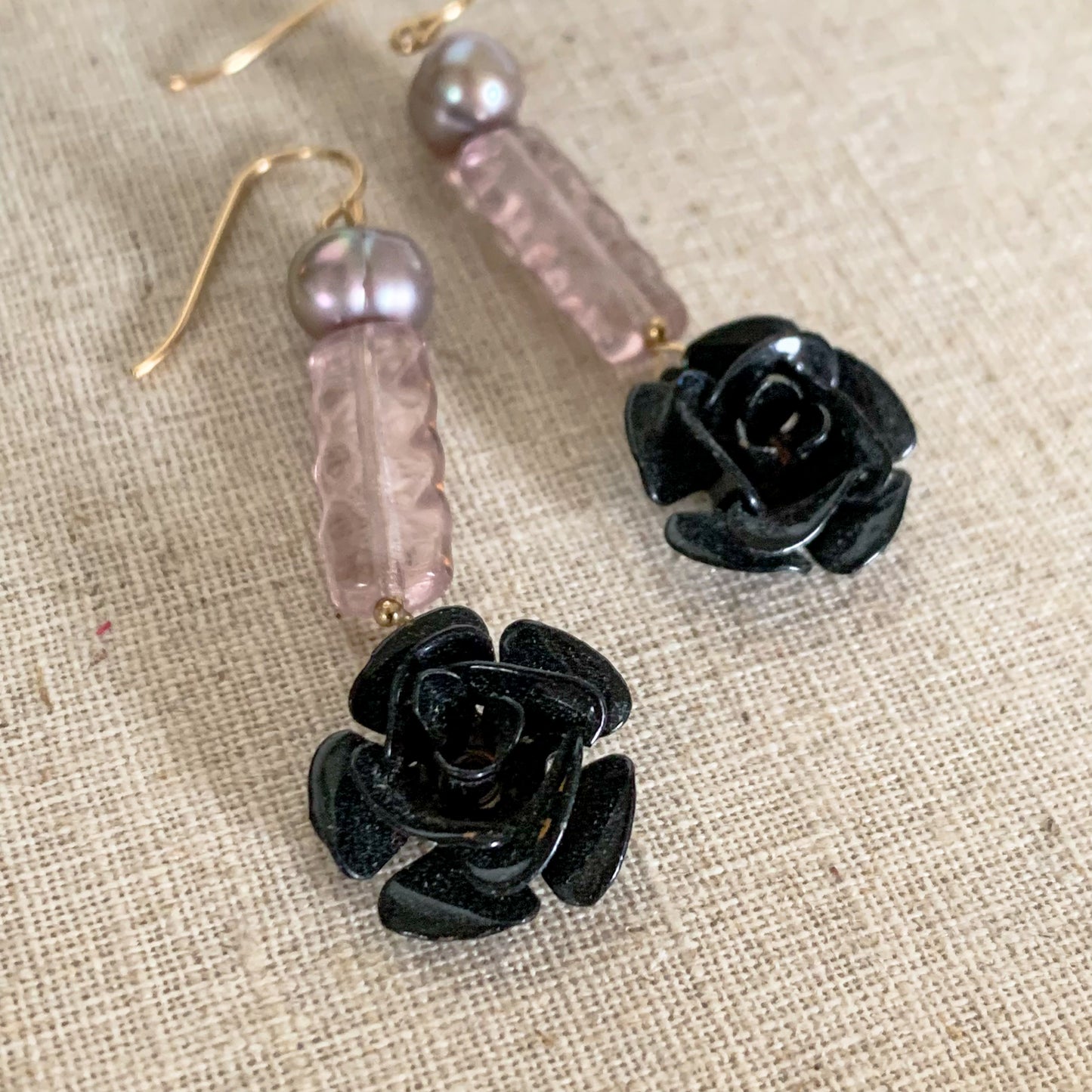 Black Rose Earrings