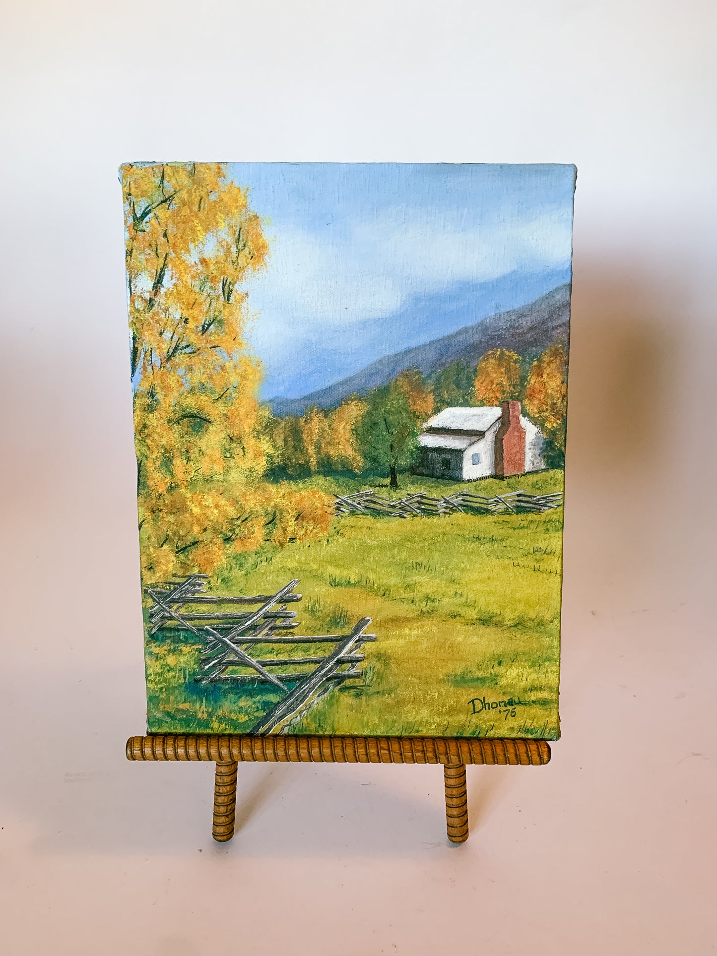 Vintage Original Oil on Canvas Autumn Landscape Painting