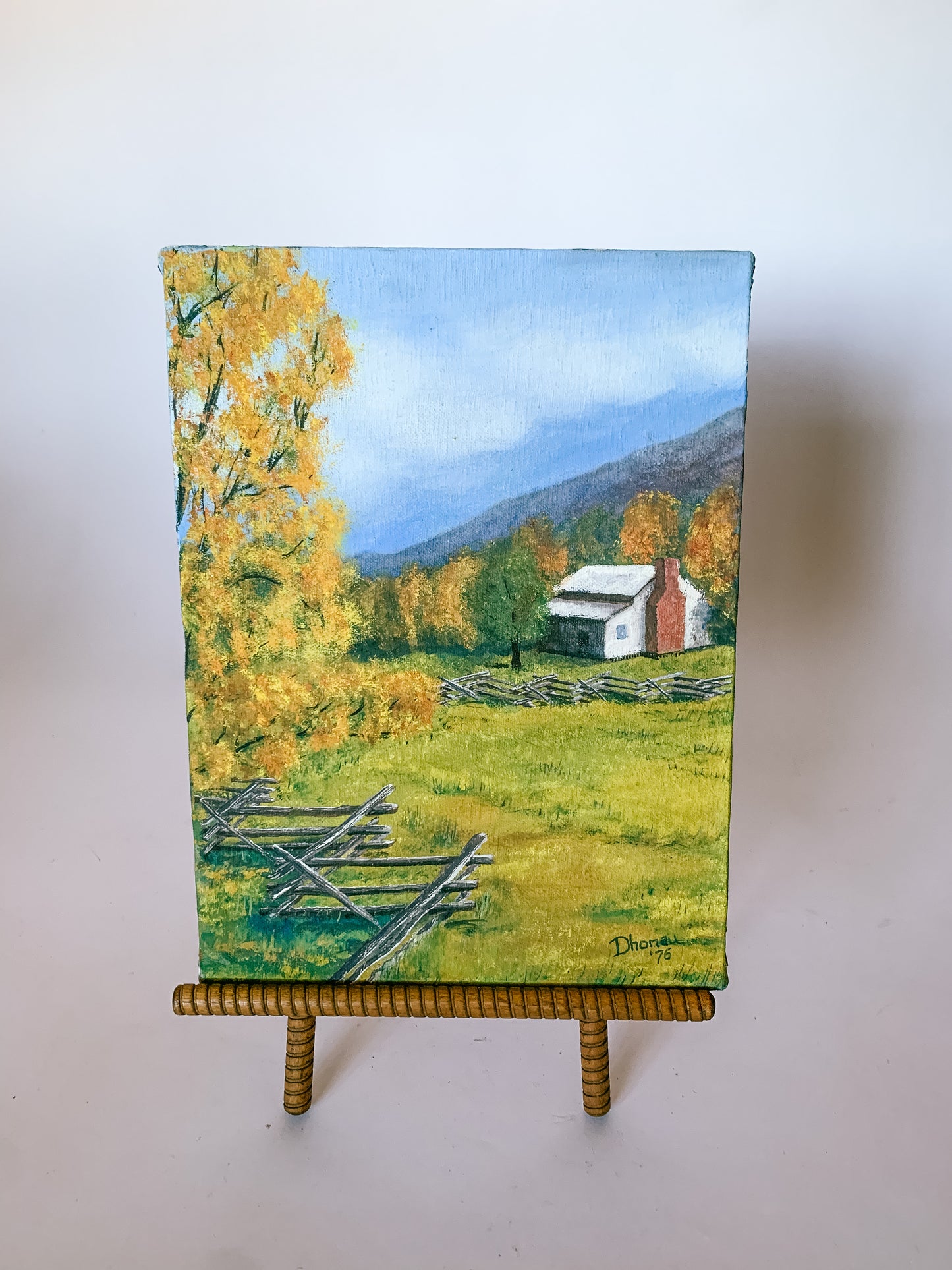 Vintage Original Oil on Canvas Autumn Landscape Painting