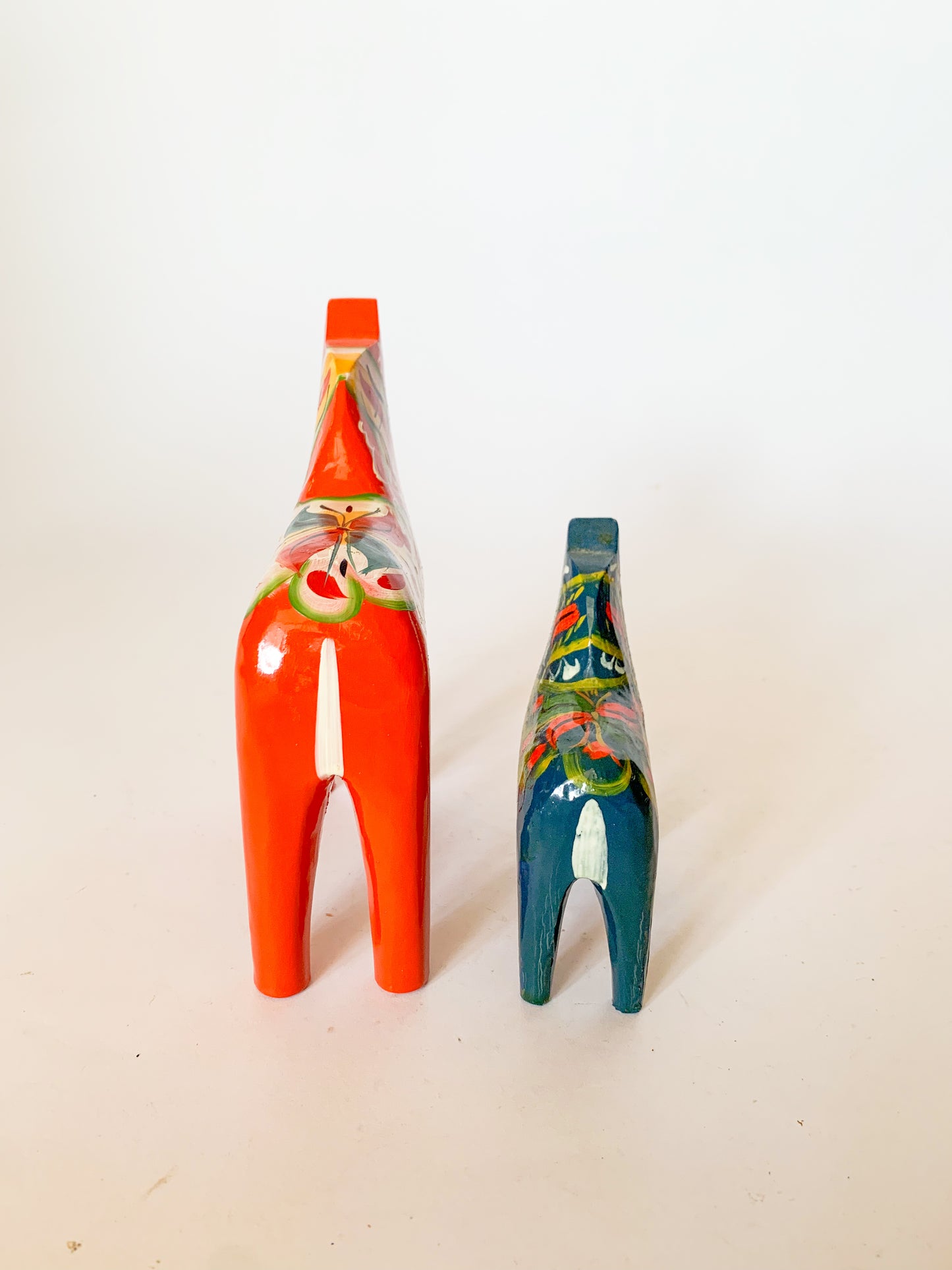 Late 20th Century Swedish Modern Hand Painted Dala Horses by Nils Olsson - a Pair