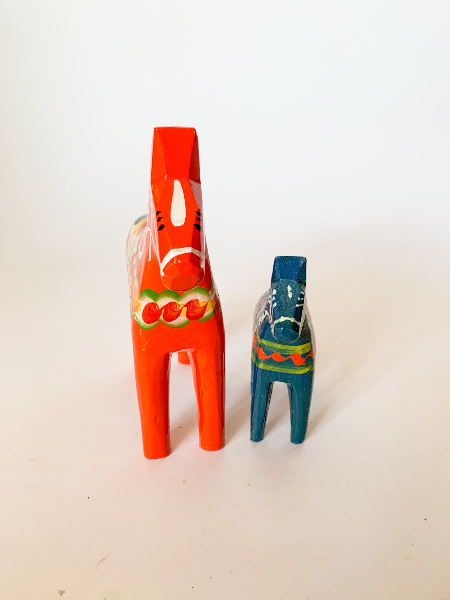 Late 20th Century Swedish Modern Hand Painted Dala Horses by Nils Olsson - a Pair