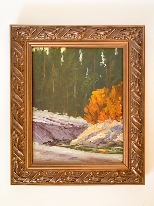 Original Framed River Landscape Oil on Canvas