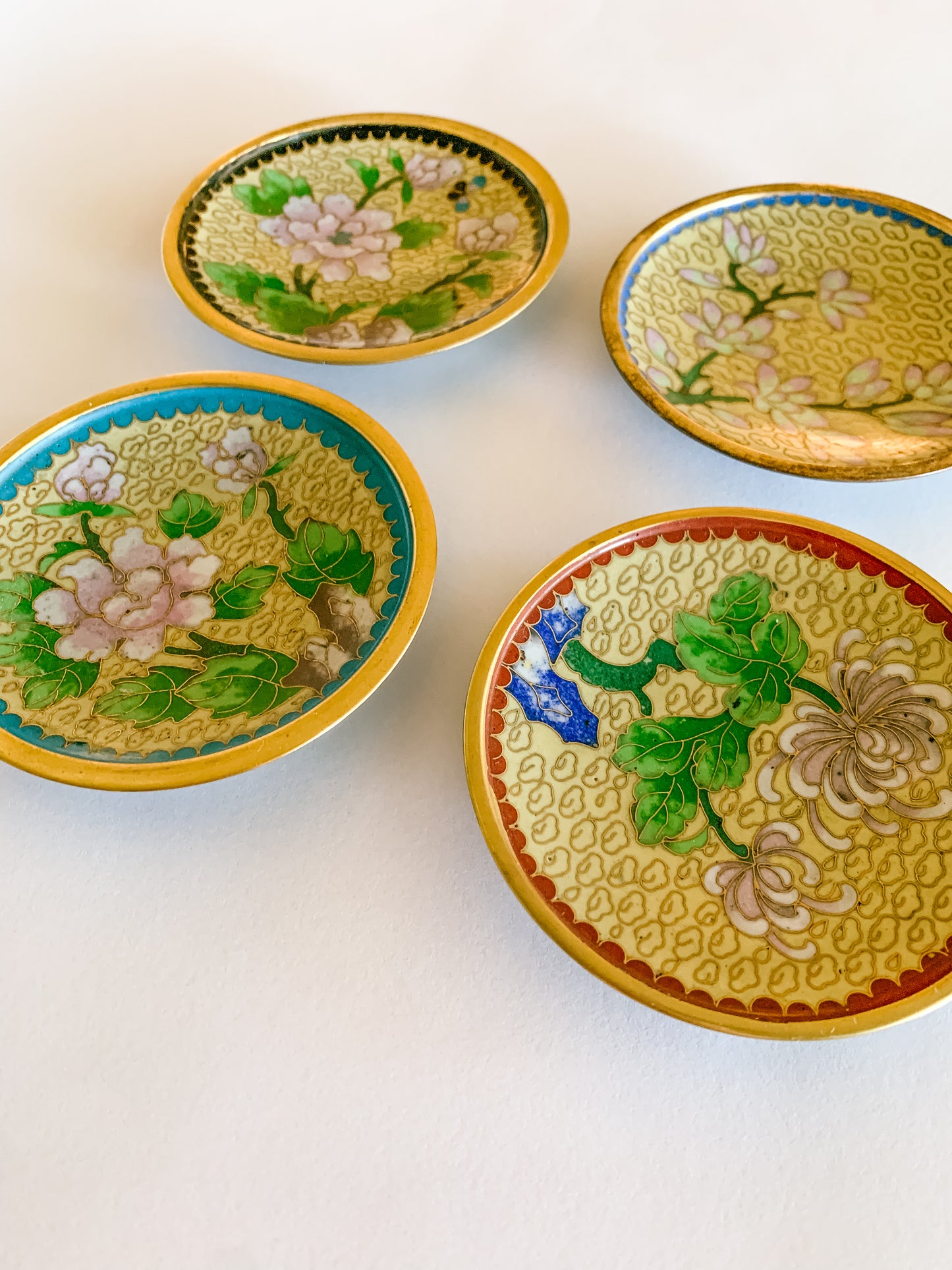 Set of Small Cloissonne Trinket Dishes