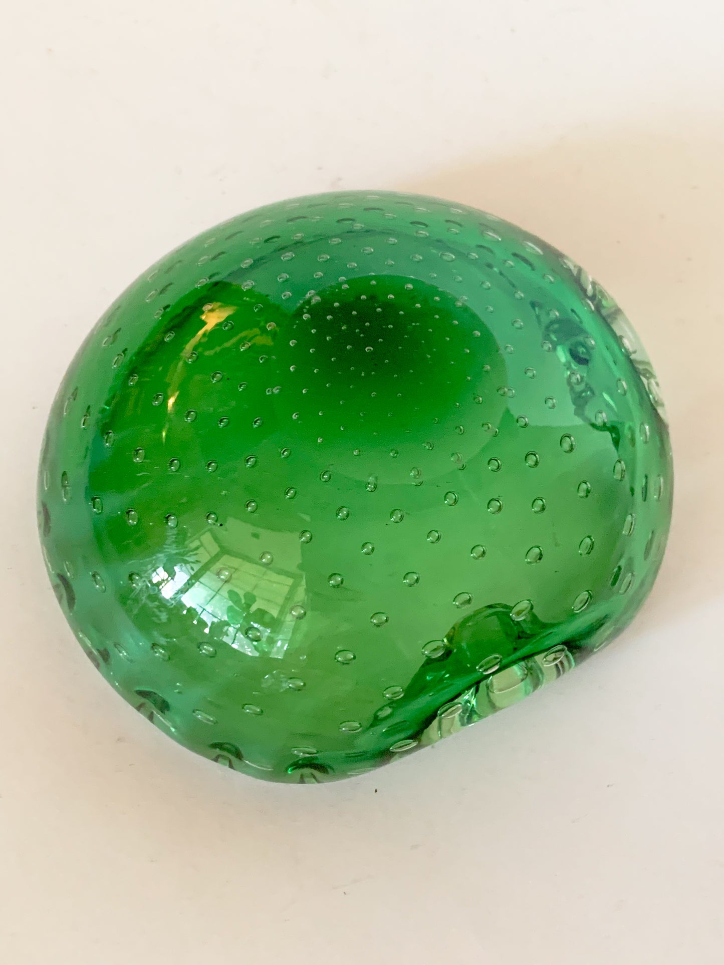 Vintage Emerald Green Murano Glass Catch All Dish