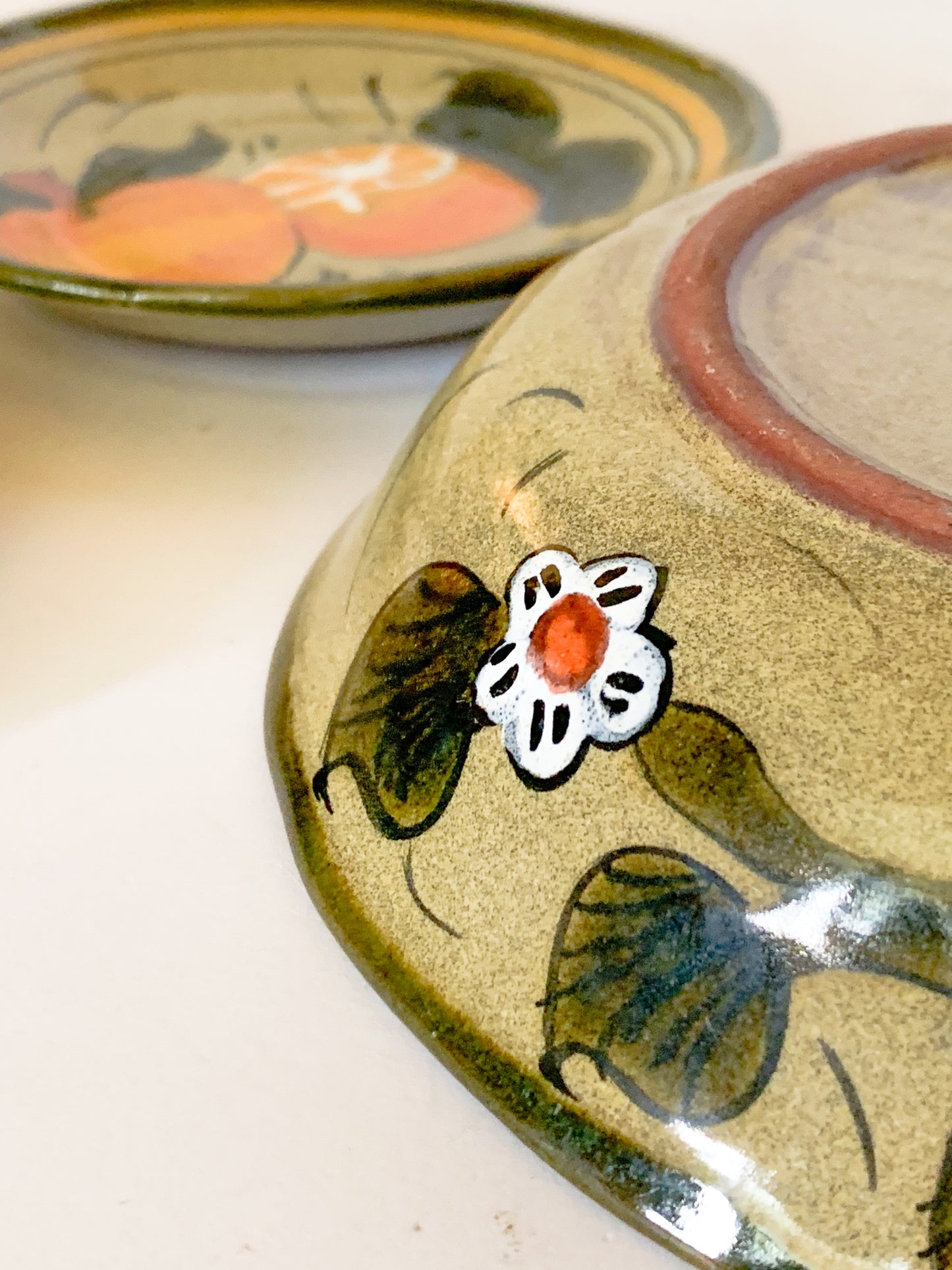 Vintage Mexican Redware Orange Dishes